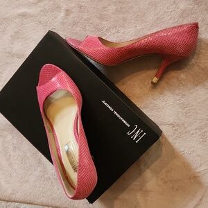 INC Ladies Hot Pink open toe heels.